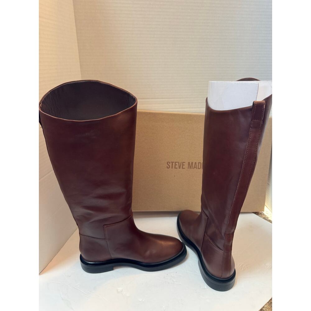 Steve Madden Womens Size 5.5 M -Gaige Knee High Boots Brown Leather floor sample - Picture 3 of 6